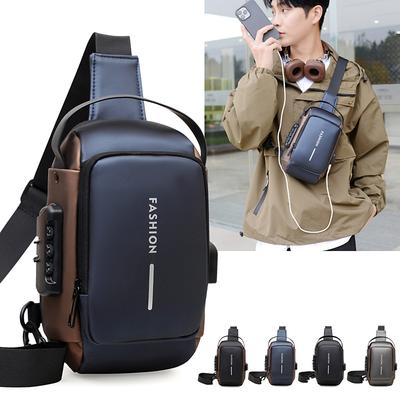 Anti-Theft Crossbody Bag Men's Chest Bag Mobile Phone Bag Waterproof Business Commuter Shoulder Bag
