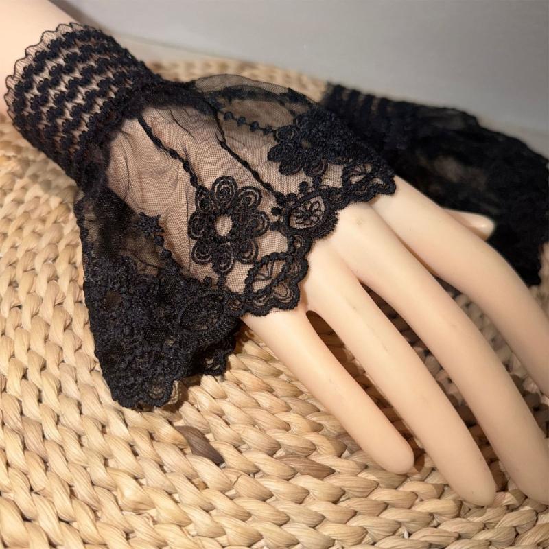 Elegant Lace Arm Sleeves Nylon Wrist Cuffs Faux Sleeves For Women And Girls Daily Outfit and Formal Dress Enhancement