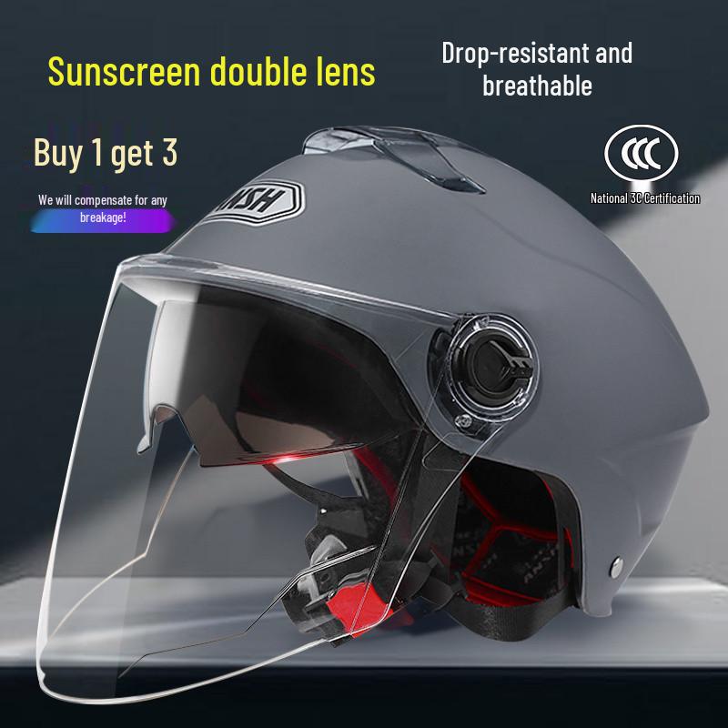 Unisex Electric Vehicle Helmet: Certified, Sun-Protective, All-Season, Unbreakable, with Free Shipping
