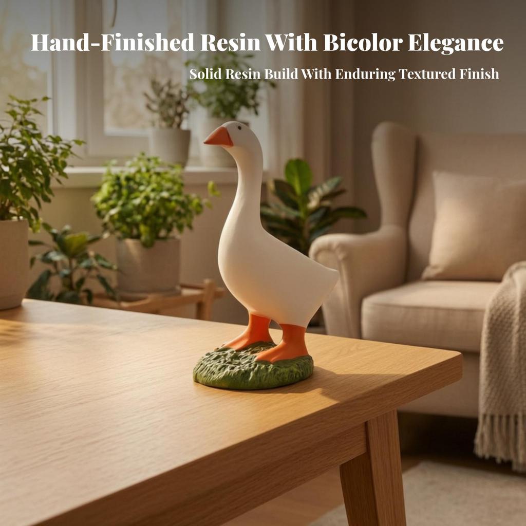 Duck Figurine with Key Hanger Playful Quirky for Shelf