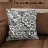 2D Floral Embroidered Pattern Pillowcase Decor Pattern Cushion Cover Suitable For Sofa Bedroom Car Pillow Cover