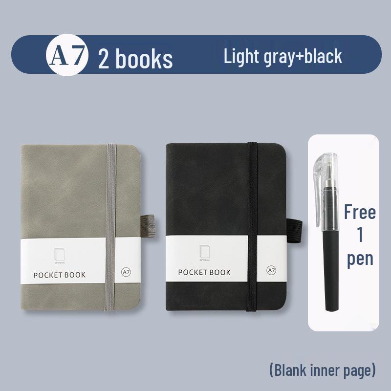 A7 Portable Leather Pocket Notebook with Elastic Band