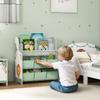 Kinder-Aufbewahrungseinheit, Spielzeug-Organizer mit 6 Stoffschubladen und 2-stufigem Stoff-Bücherregal für Schlafzimmer, Spielzimmer, Kinderzimmer, Grün