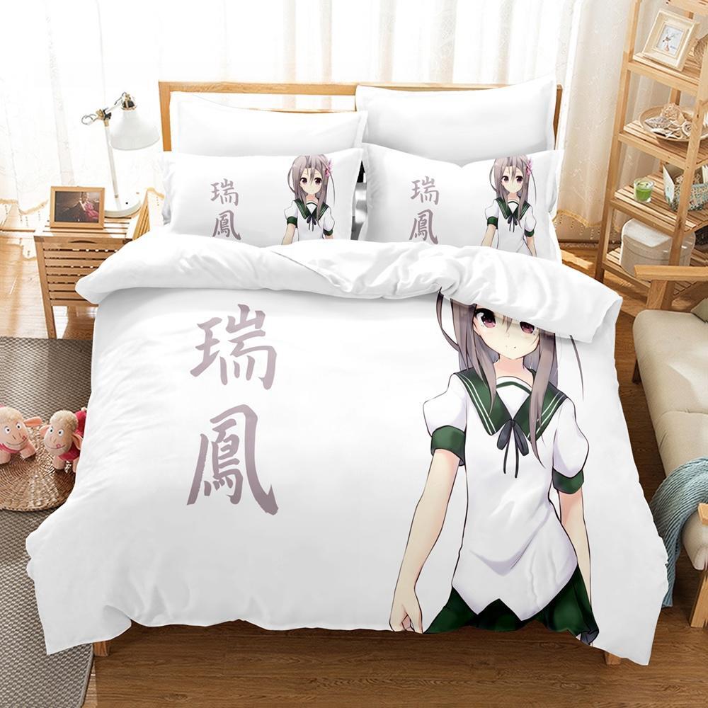 Zuihou (Kancolle) Bettwäscheset Einzelbett Twin Full Queen King Size Bettset Aldult Kind Schlafzimmer Bettbezugsets Druck Bettlaken Set