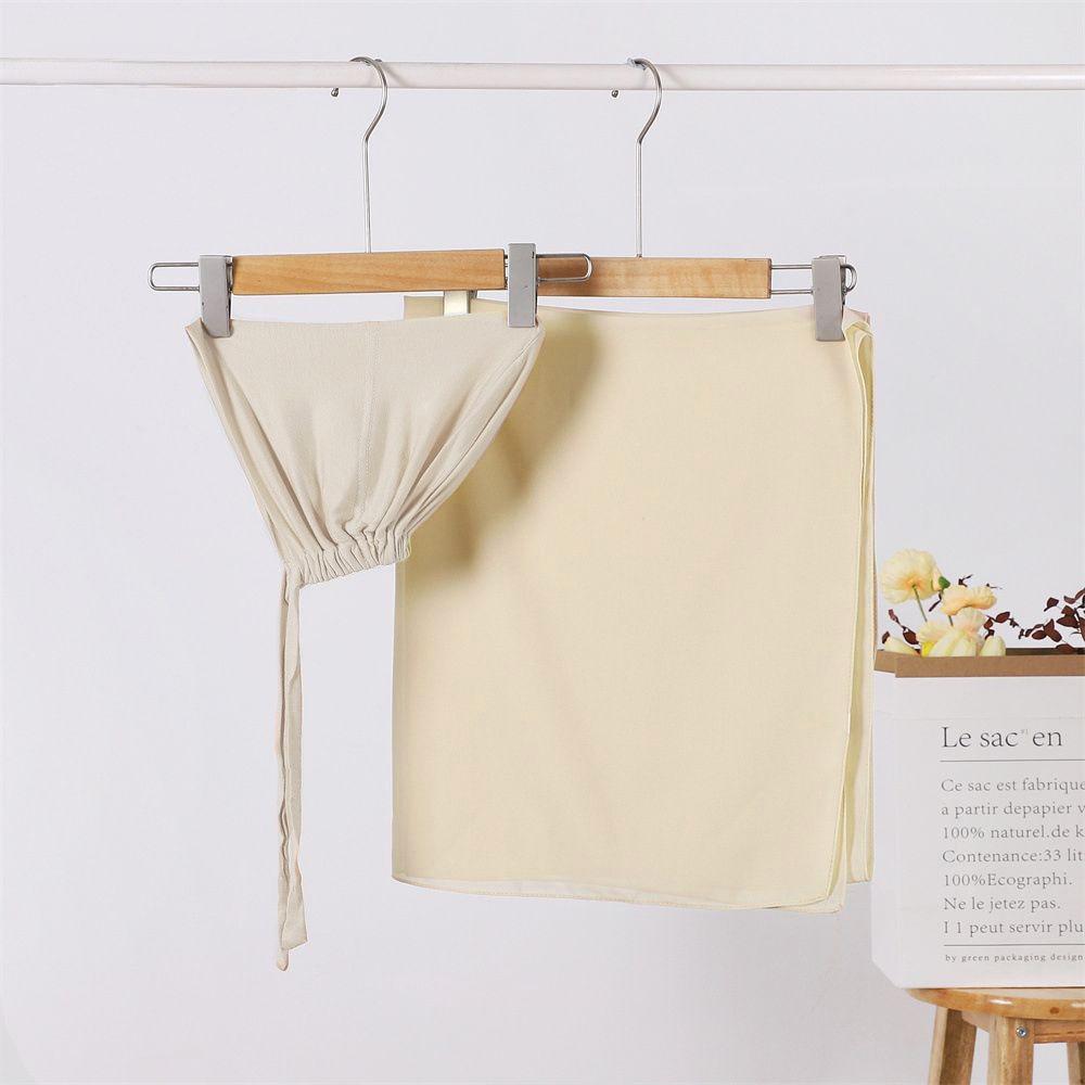 Verstellbare Mütze & Chiffon-Schal Set: Perl-Chiffon-Kopftuch + 2 Sonnenschutz-Baumwollkappen