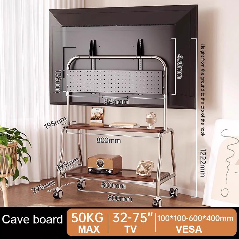 Mobile TV Stand for 32-65inch TVs Rolling TV Cart Modern Living Room TVs Stand 110lbs VESA 600x500mmFloor Stand TV Support Shelf