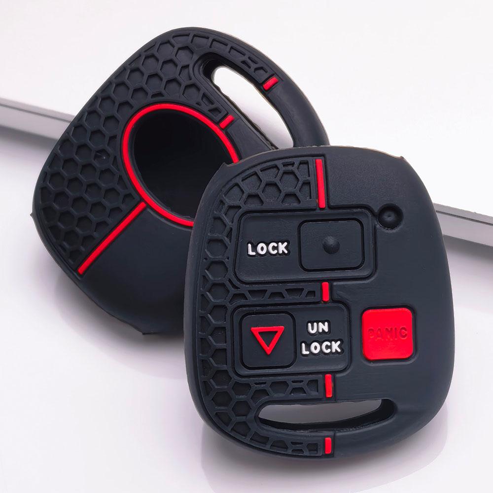 Silicone Key Fob Cover for Toyota Camry Prado FJ Cruiser Previa RAV4, Fits Toyota Camry Cruiser RAV4, Anti-Scratch Protective Case