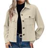 2024 Trendy Women's Casual Corduroy Crop Jacket: European & American Style Button-Up Cardigan