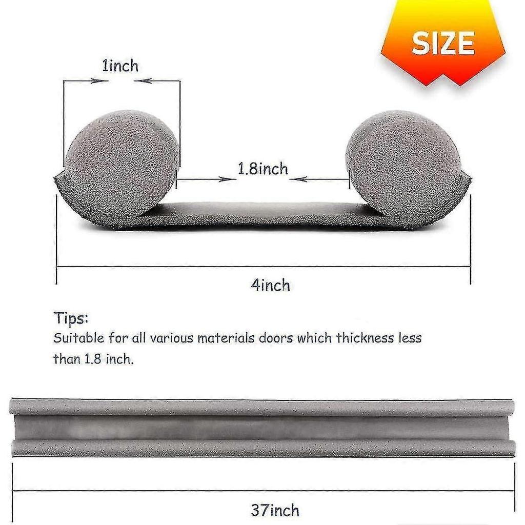 Under Door Draft Stopper 37 Inch Cuttable And Washable,twin Door Draft Black