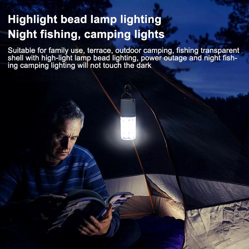 Portable Outdoor Camping Lights Usb Rechargeable Lamp Led Emergency Bulb With Hook Camping Fishing Emergency Night Lights