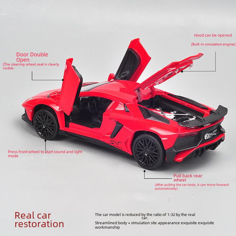 Lambo 750-4 Alloy Car Model 1:32 with Multi-Door, Sound, Light & Pull-Back Features