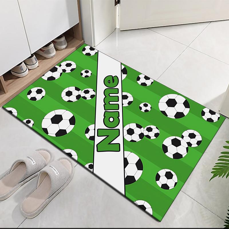 Custom Name Soccer Printed Carpet, for Office Chair Living Room Bedroom Kitchen Room Decor Gifts.