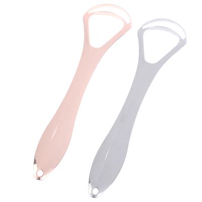 Double Layer Tongue Scraper Stainless Steel Oral Tongue Cleaner Mouth Brush