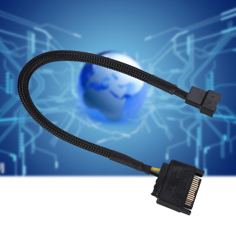 5Pcs SATA 15Pin To 4Pin Cooling Fan Power Adapter Cable Converter 22AWG Cable