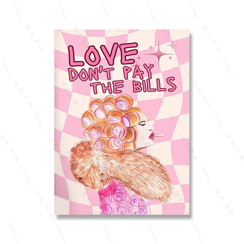 Cartoon Bad Girl Wall Art Poster Print Trendy Pink Apartment Home Decor Pop Culture Dorm Canvas Painting Room Street Dance