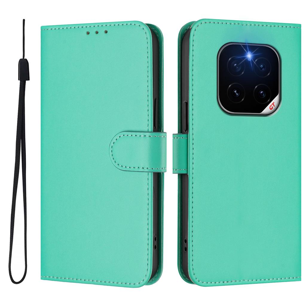 For Honor GT Pro Case Solid Color Wallet Leather Phone Cover with Strap