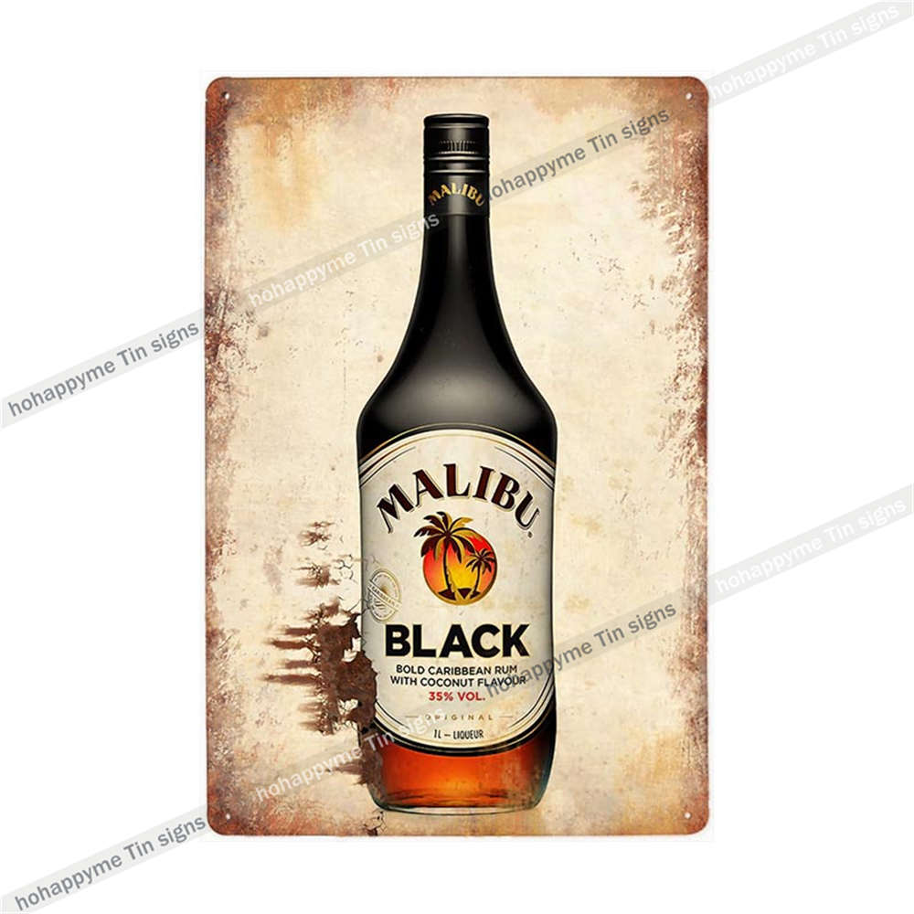 Segno di Latta Malibu Rum Pittura Metallica Targhetta Per Bar Pub Club Caffè Decorazione Adesivo Murale Poster Famiglia Targhe 20x30cm
