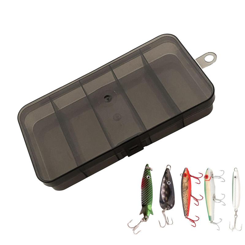 5 Compartments Fishing Tackle Box Plastic Waterproof Fishing Equipment Soft Fish Lure Hook Bait Storage Case Organizer Container