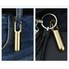 Multipurpose Keychain Pills Holder Durable Brass Pills Case Keychain Mini Capsules Storage for Camping and Hiking