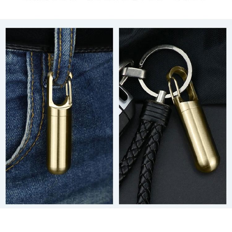 Multipurpose Keychain Pills Holder Durable Brass Pills Case Keychain Mini Capsules Storage for Camping and Hiking