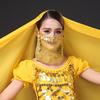 Performance Veil See-through Mesh Sequin And Bead Decor Belly Dance Tribal Face Veil Retro Chinese Style Hanfu Prop Halloween Costume Accessory