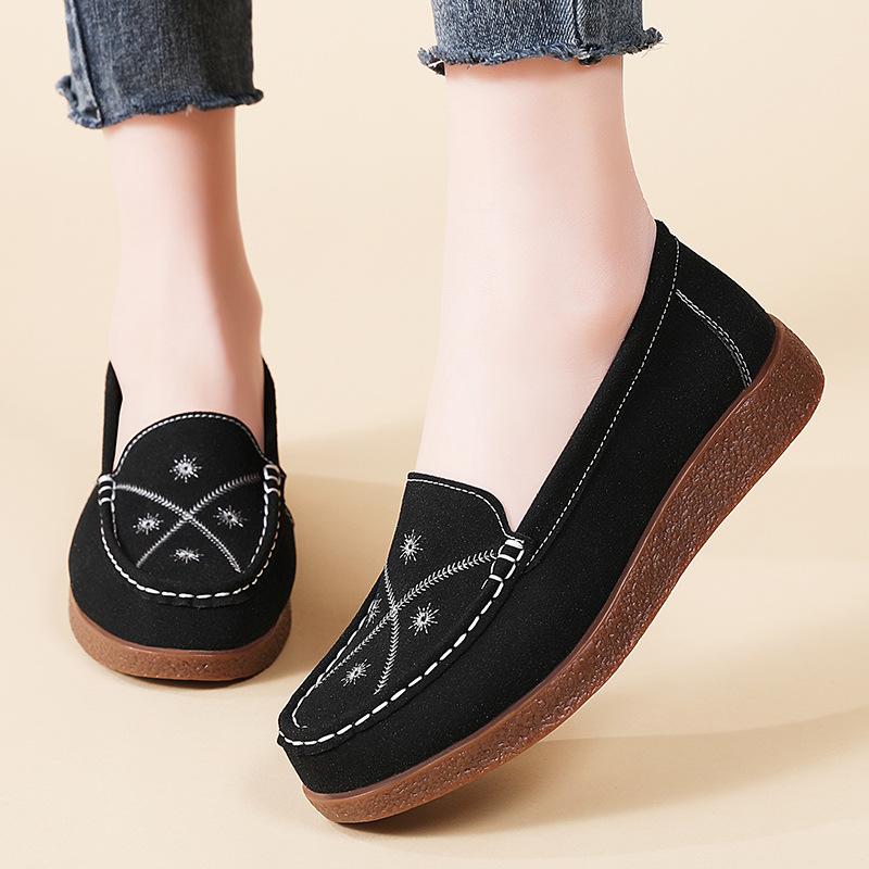 Summer Round Toe Soft Bottom Carved Retro British Style Flat Shoes Women's Casual Loafers