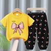 2Pcs/Set Summer Sets Children's Clothing Girls Kids Toddler Clothes Cute Fashion T-shirt Top + Pants Baby Girl Clothes