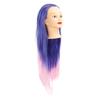 Long Hair Mannequin Head Synthetic Fiber Blue Pink Gradient Portable Cosmetology Mannequin