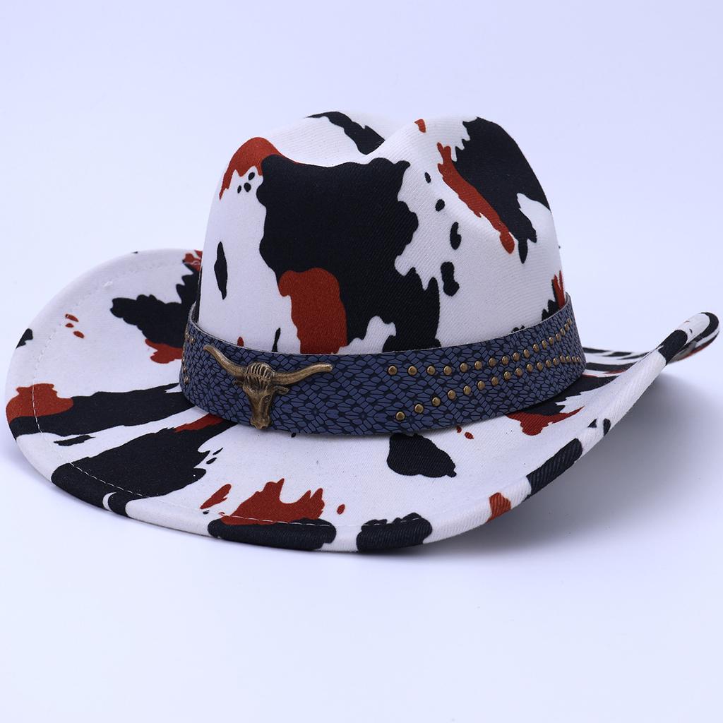 Cow Jazz Top Hat Western Cowboy Hat Men'S And Women'S Style Tibetan Classic Wool Hat Outdoor Hat