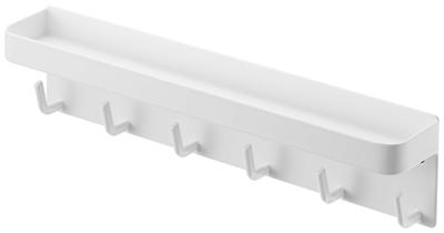 Yamazaki Jitsugyo Magnetischer Schlüsselhaken und Ablage, Weiß, ca.. B24,5 x T4,5 x H6cm Smart Entrance Schlüssel- und Zubehöraufbewahrung 2754