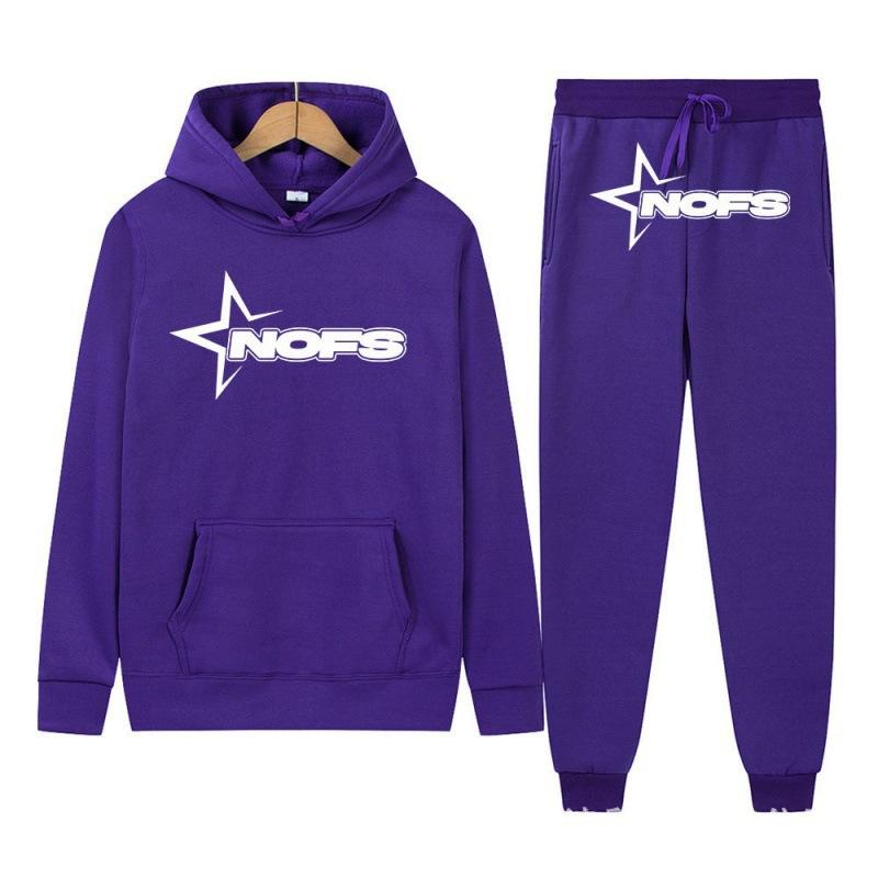 2026Y2KNOES Hoodie Set Sweatshirt Two-piece Gothic Punk Rock Streetwear Hip-hop Style