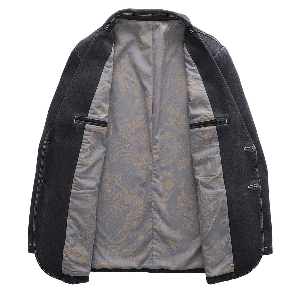 Men's Slim-Fit Denim Jacket - Spring/Autumn Business Casual, Thin Style for Middle-aged & Young