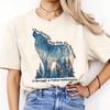 Vintage The Clearest Way Into The Universe Wolf John Muir Quote Print Tshirt Dark Acedemia Comfort Y2K Unisex Shirt Streetwear