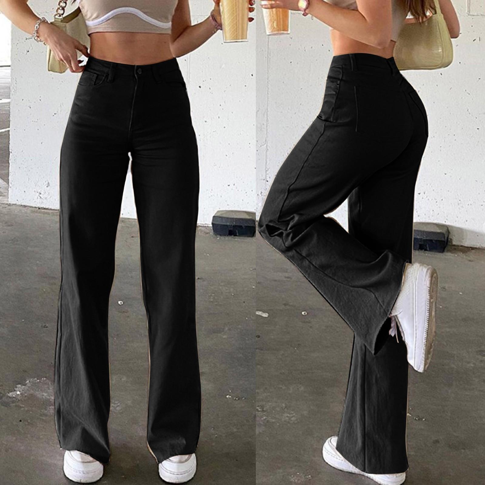 

Женские повседневные брюки, тонкие модные джинсы с пятью пуговицами, джинсы в британском стиле L чёрный