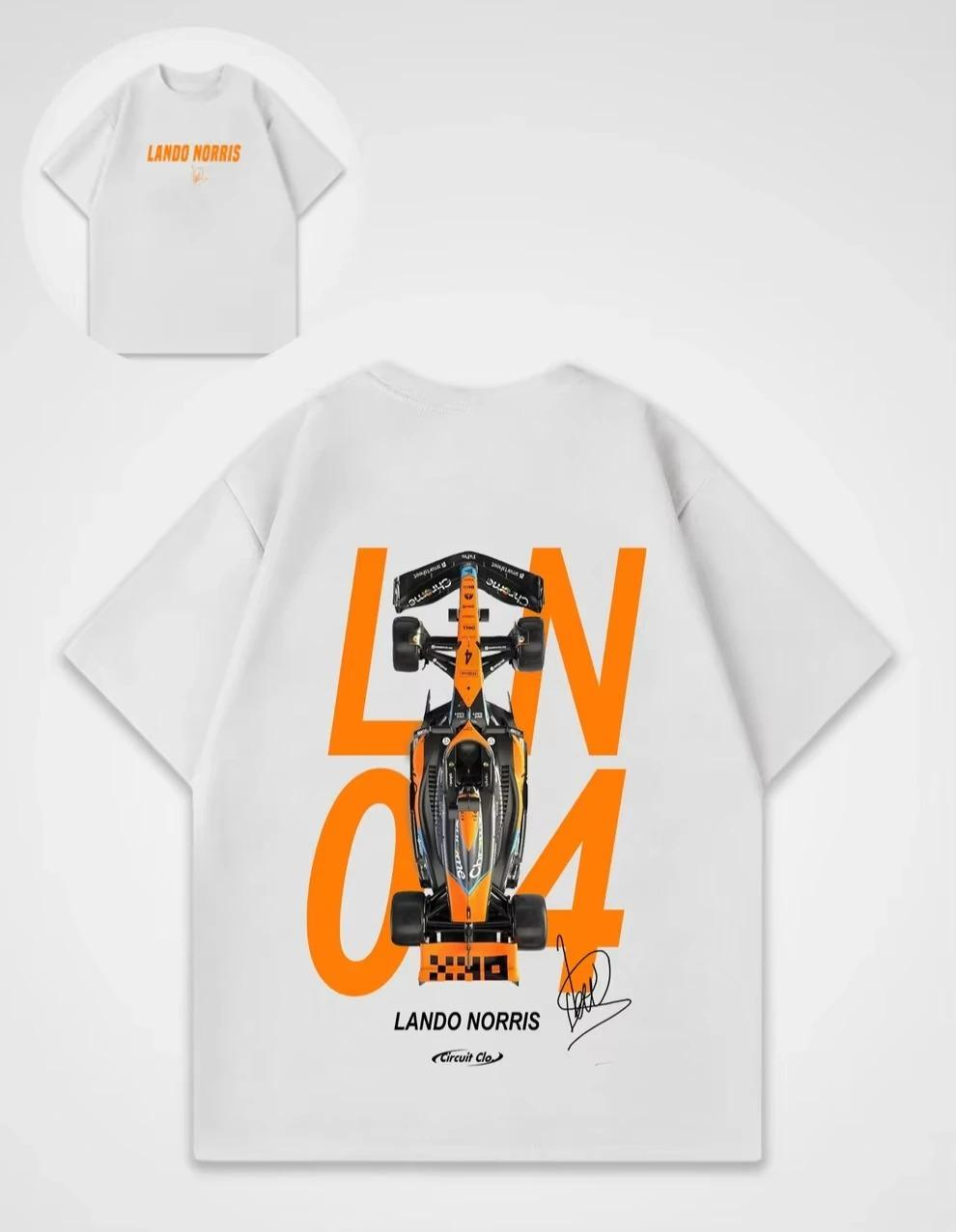 

Lando Norris Graphic Tee - Y2K Retro Racing Shirt _ Oversized Unisex Cotton Top for Men & Women of 2026 Latest Summer XXXL бежевий