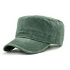 Big Size Cotton Flat Top Military Cap Spring Summer Washed Distressed Pure Cotton Baseball Cap Outdoor Sunscreen Trainee Hat