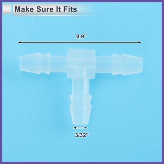 Plastic Hose Barb Fitting 764" T 3 Way Splicer Joint Aquarium PP Clear 4Pcs