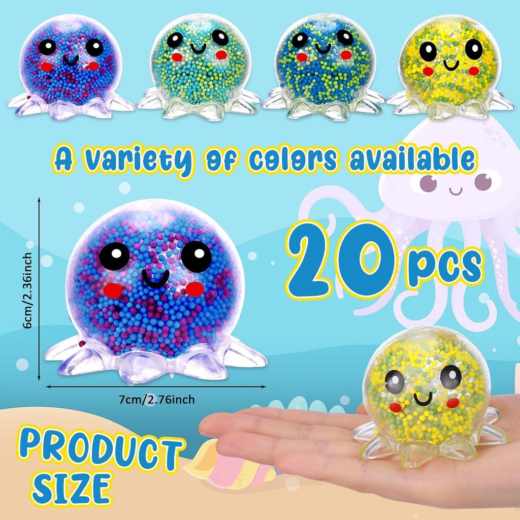 Light Up Octopus Stress Ball Fidget Toy Sensory Squeeze Toys For Anxiety Relief, Autism Christmas Birthday Gifts Party Favor
