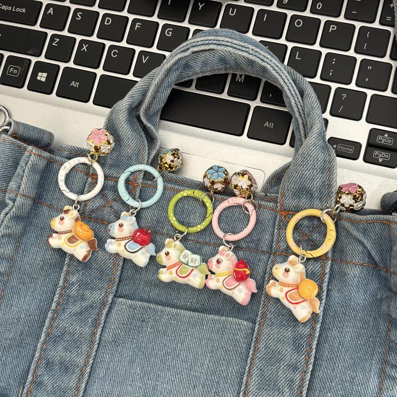 Funny Cartoon Pony Keychain Pendant Cute Fashion Animals Key Ring Year Of The Horse Backpack Decoration Accessories Gifts