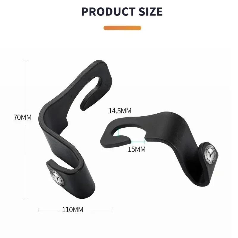SUD2   1/2pcs Car Seat Headrest Hooks Auto Back Seat Organizer Hangers For Mercedes Benz W166 W212 W213 W246 W176 W205 C180 W167