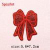 5Pcs/Lot Glitter Butterfly Bow Iron on Patches - Embroidered Patches on Clothes Bags Hats Jackets Decor