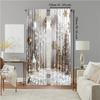 2Pcs Christmas Tree And Snowflake Window Curtain Polyester Material With Rod Pocket Landscapes Print For Bedroom And Living Room