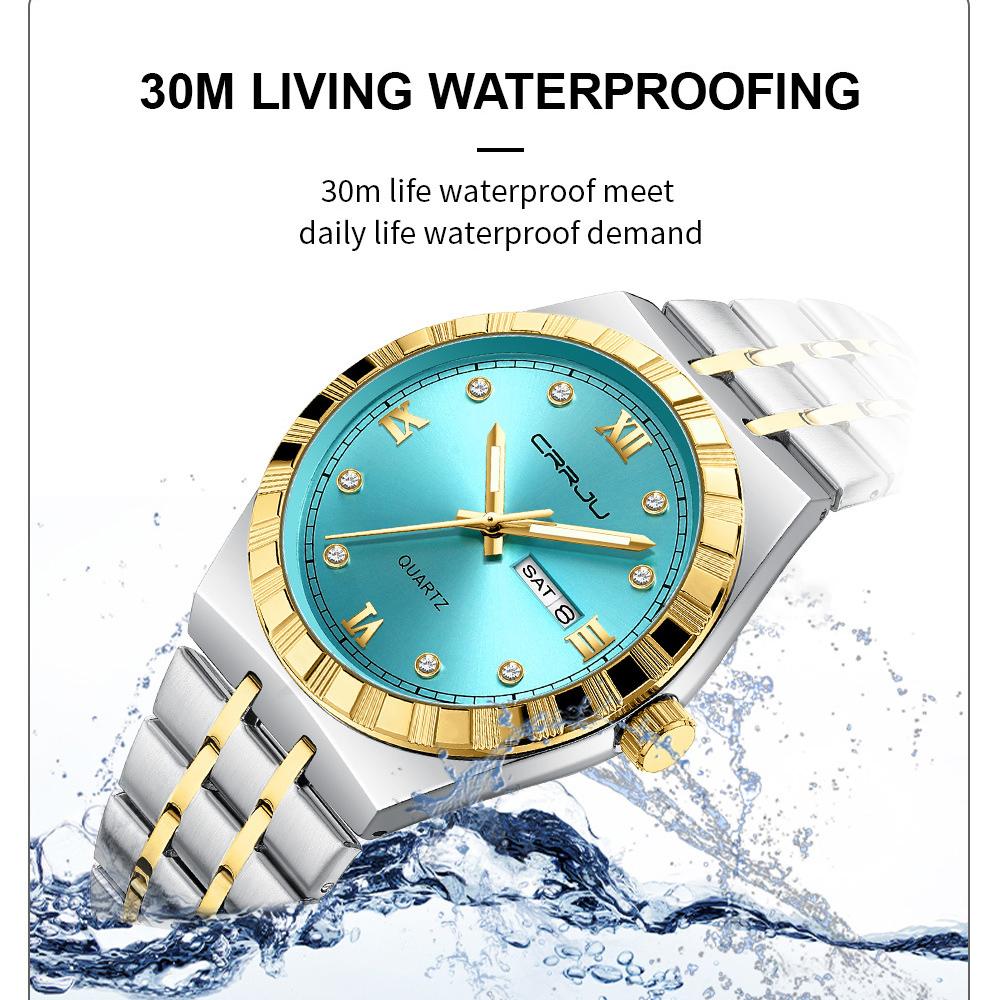 Man Watch Quartz Watch Luxury Waterproof Luminous Date Week Stainless Steel Mens Watch Male Relógios Masculino Reloj Hombre