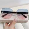 Retro Sunglasses Women Brand Designer Rimless Gradient Sun Glasses Fashion Shades Outdoor Sports Frameless Eyeglasses