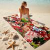 1Pc Christmas Joyful Celebration Beach Towel, Quick Dry, Multi-Use for Beach Pool Gym Yoga Home Travel, Christmas, Halloween, Xmas Gift S612