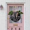Doublesided Versatile Welcome Door Hanger With Seasonal Floral Wreath Design