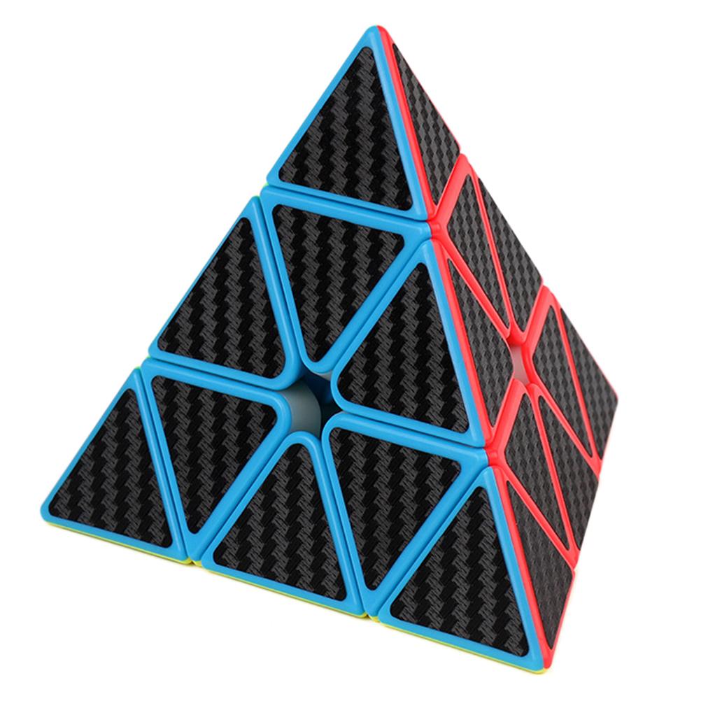 Pyramid Speed Cube Triangle Carbon Fiber Speed Cube Twisty Puzzle Toy for Kids  Intelligence