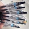 6Pcs 0.5mm Black Water-based Pen Push Design Quick Drying School Stationery Mechanical Gel Ink Pen Office Supplies
