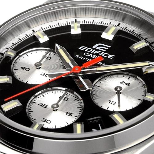 CASIO EDIFICE Men's Chronograph Watch EFB-730D-1AV with Sapphire Crystal and Black Dial, Overseas Model