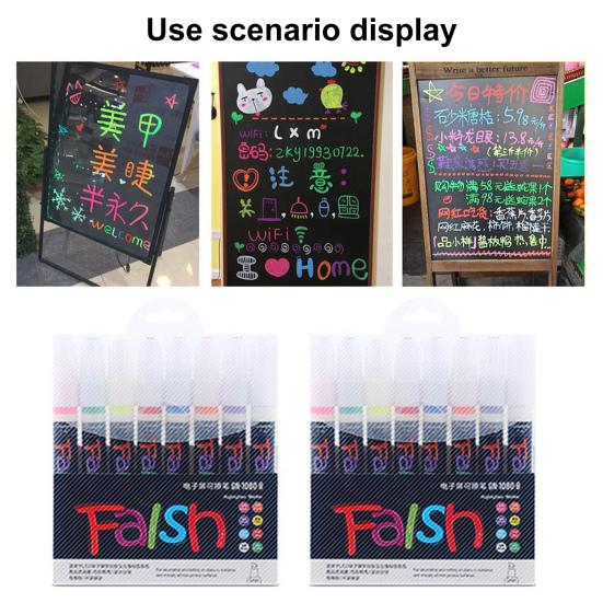 8/12Pcs Liquid Erasable Chalk Markers Pens Smooth Writing Quick-Dry Ink Fine Tip Highlighter Blackboard Fluorescent Pens